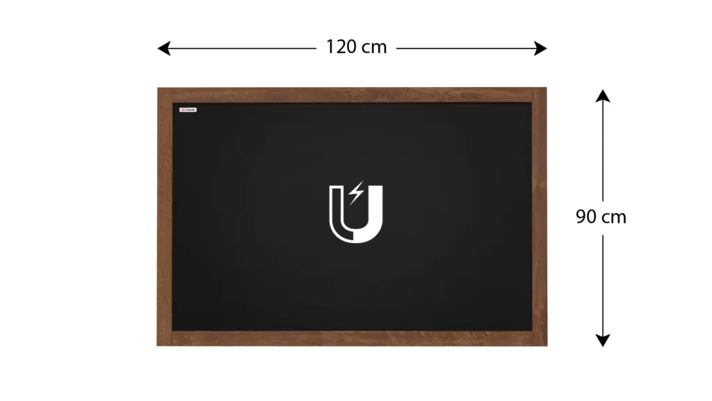 Schwarze magnetische Kreidetafel mit Holzrahmen 120x90cm