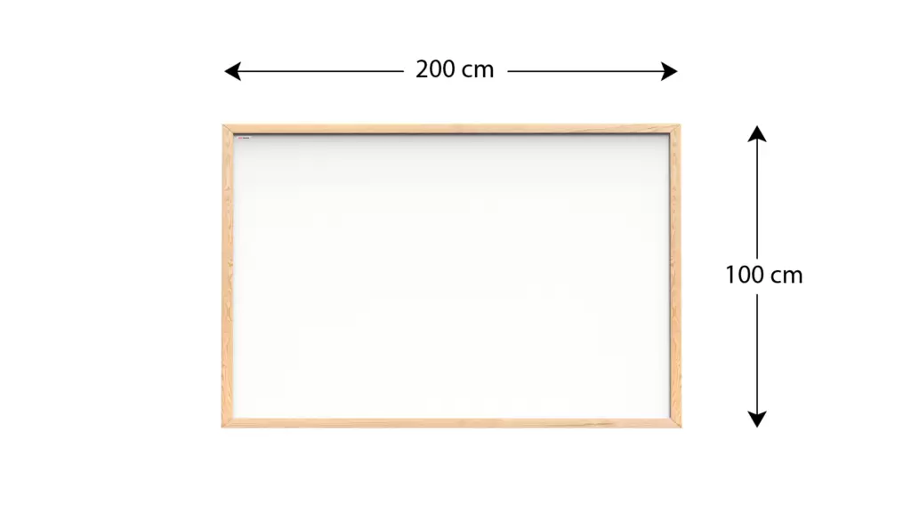 Magnetisches Whiteboard mit Naturholzrahmen 200x100cm