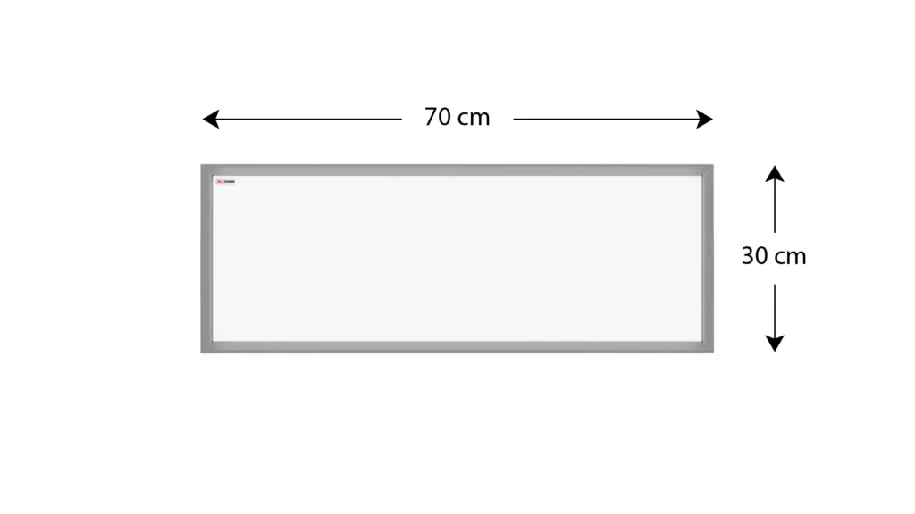 Magnetisches Whiteboard mit silbernen Holzrahmen 30x70cm