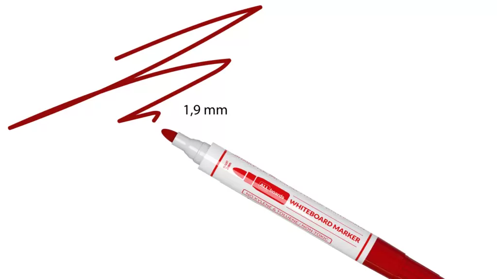 Roter trocken abwischbarer Marker - 10er-Set für weiße Whiteboard- und Glastafeln