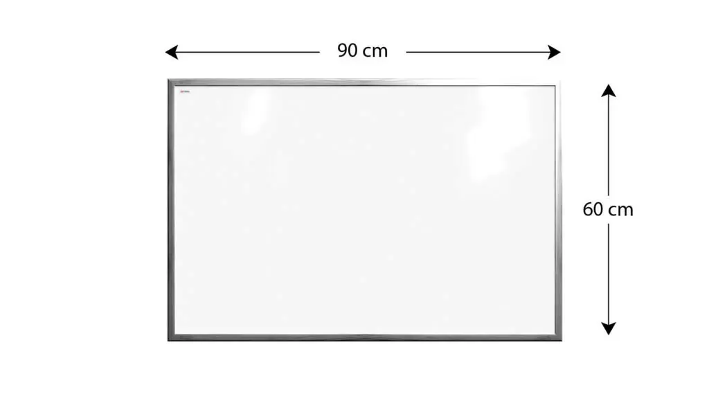 Magnetisches Whiteboard mit silbernen Holzrahmen 90x60cm