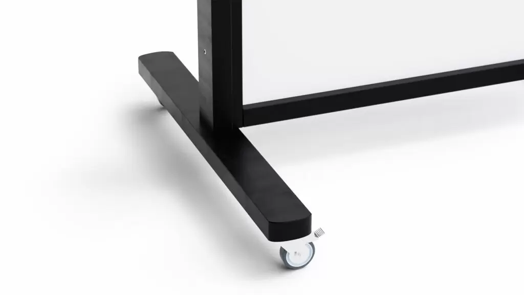 VERT-Whiteboard vertikale magnetische trocken abwischbare mobile Tafel 167x73cm in schwarzem Holzrahmen, Kundenstopper