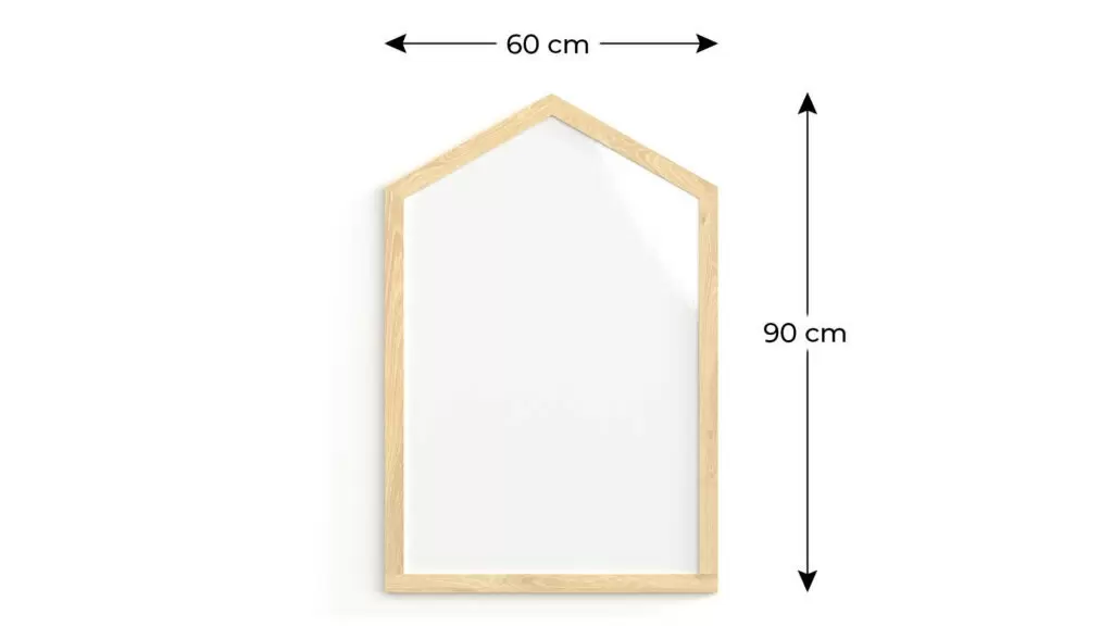 Magnettafel – Magnetisches, trocken abwischbares Whiteboard in Form eines Hauses, mit Holzrahmen