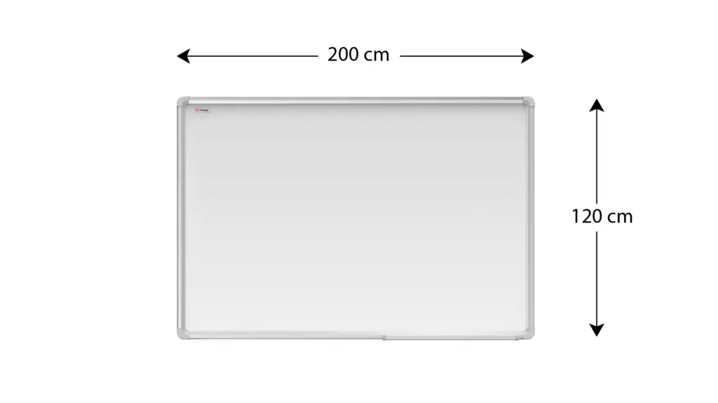 Projektionswand und magnetische Schreibtafel P4 emailliert – 200x120 cm