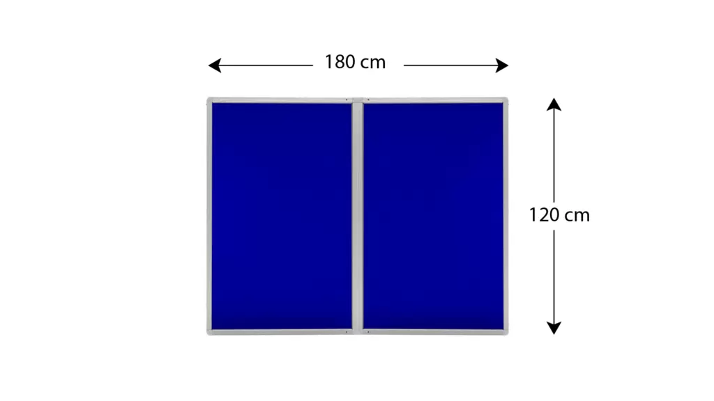 Filz-Schaukasten Blau 180x120 cm mit Aluminiumrahmen