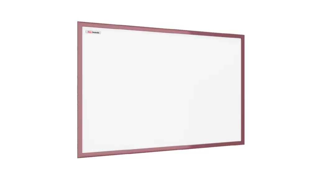 Magnetisches Whiteboard mit rosafarbenem Holzrahmen 90x60cm