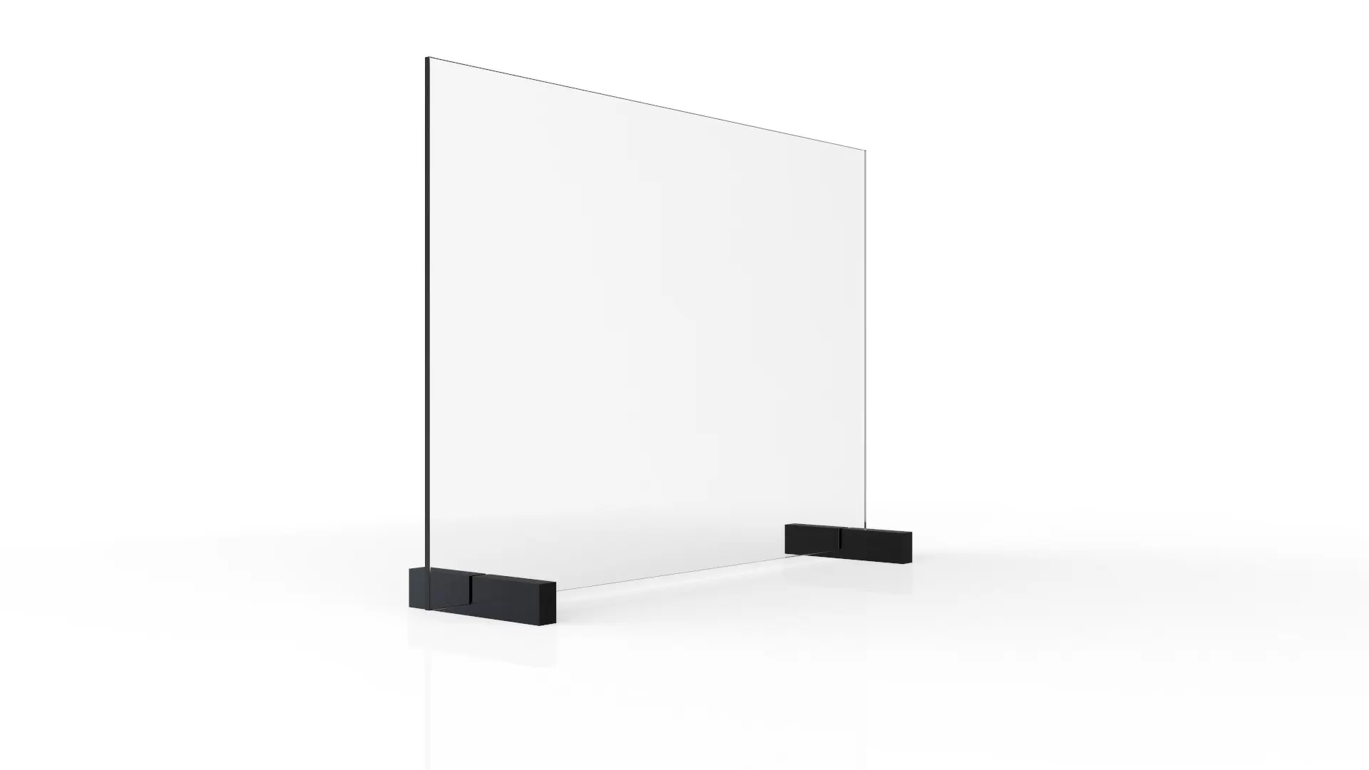 Gläserne Tischtrennwand 4mm, Größe 90x60 cm, transparent – Bild 2