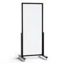 VERT-Whiteboard vertikale magnetische trocken abwischbare mobile Tafel 167x73cm in schwarzem Holzrahmen, Kundenstopper