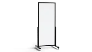 VERT-Whiteboard vertikale magnetische trocken abwischbare mobile Tafel 167x73cm in schwarzem Holzrahmen, Kundenstopper