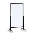 VERT-Whiteboard vertikale magnetische trocken abwischbare mobile Tafel 137x78 cm in schwarzem Holzrahmen, Kundenstopper