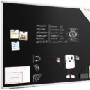 Schwarze magnetische Kreidetafel mit Alurahmen Premium EXPO 120x90cm
