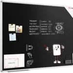 Schwarze magnetische Kreidetafel mit Alurahmen Premium EXPO 120x90cm