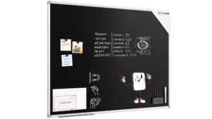 Schwarze magnetische Kreidetafel mit Alurahmen Premium EXPO 120x90cm