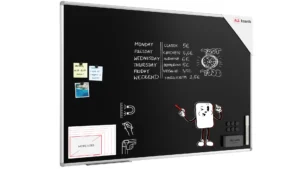 Schwarze magnetische Kreidetafel mit Alurahmen  Premium EXPO 150x100cm