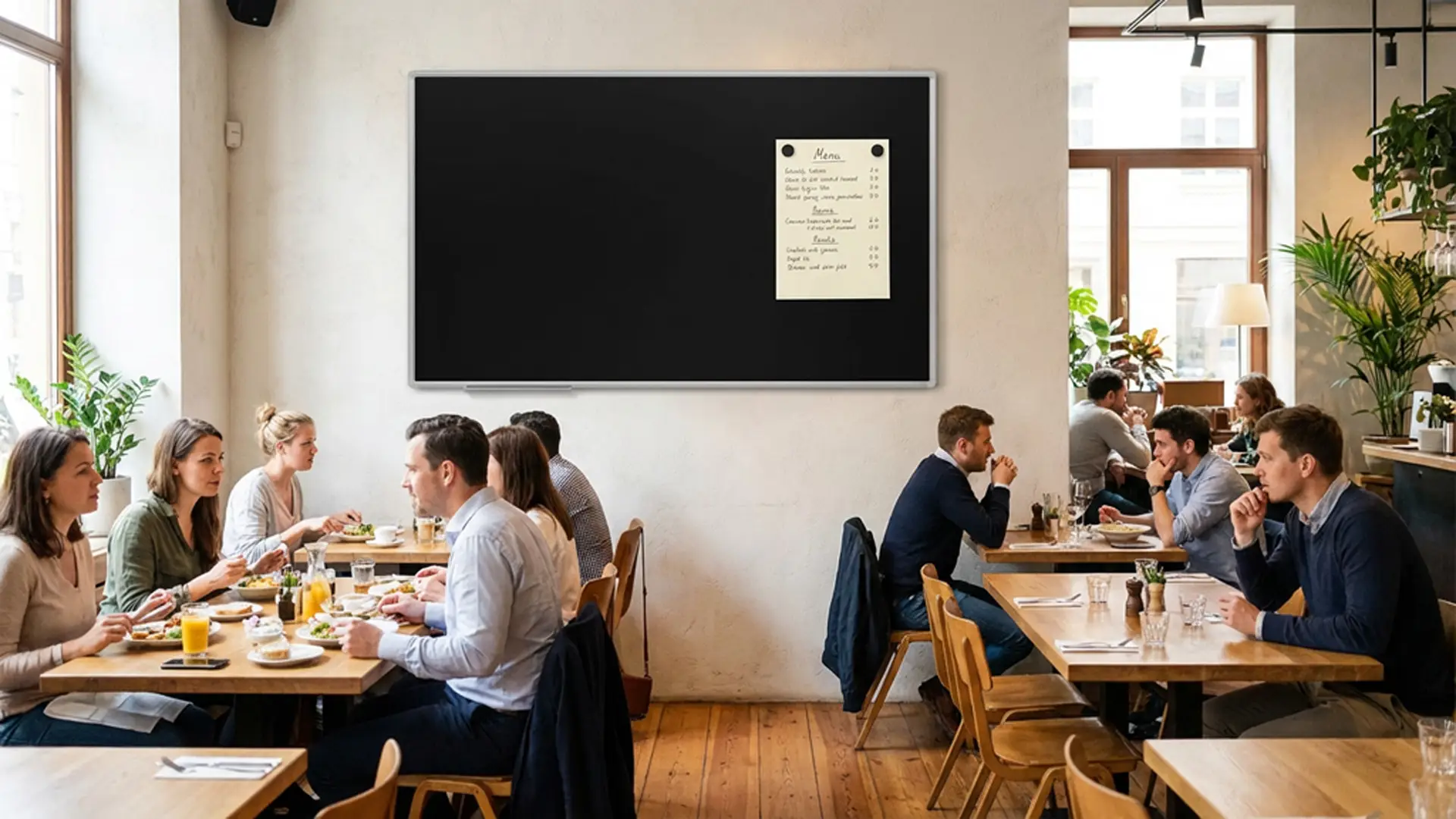 Schwarze magnetische Kreidetafel mit Alurahmen Premium EXPO 150x100cm – Bild 3