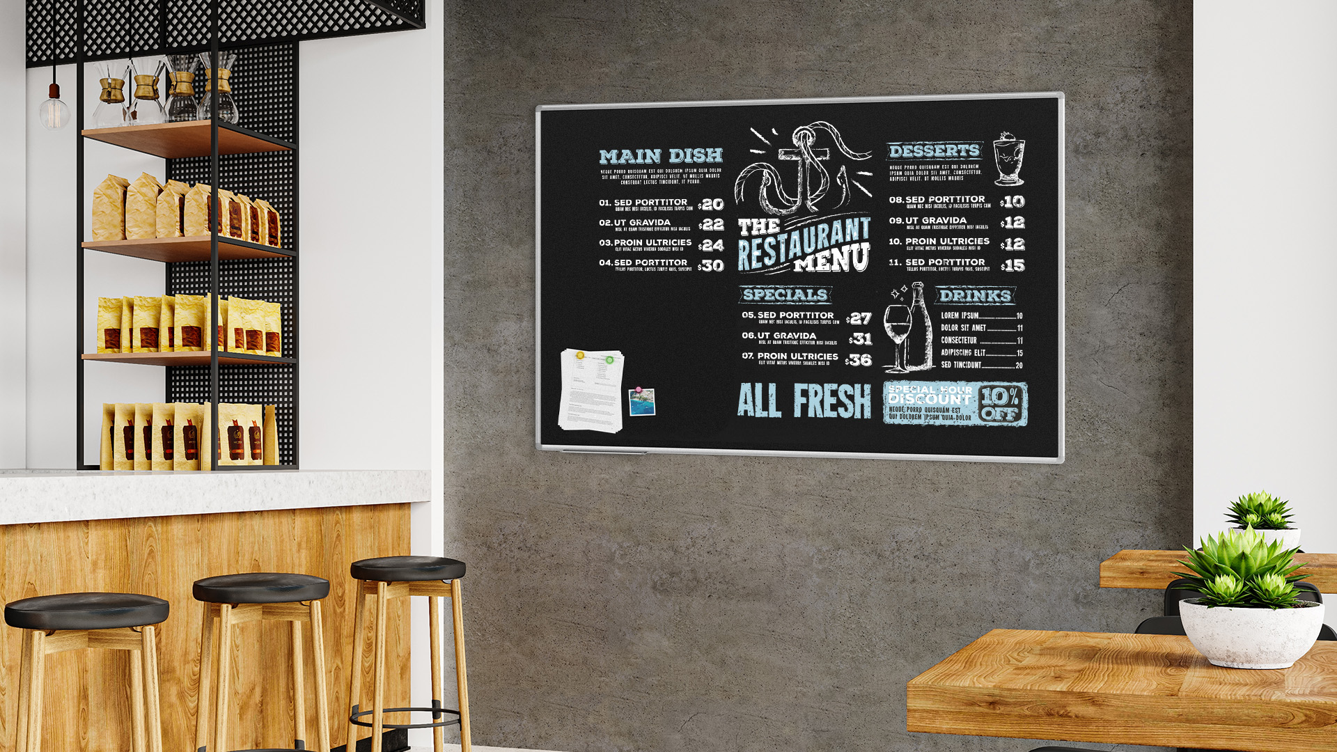 Schwarze magnetische Kreidetafel mit Alurahmen Premium EXPO 180x120cm – Bild 3