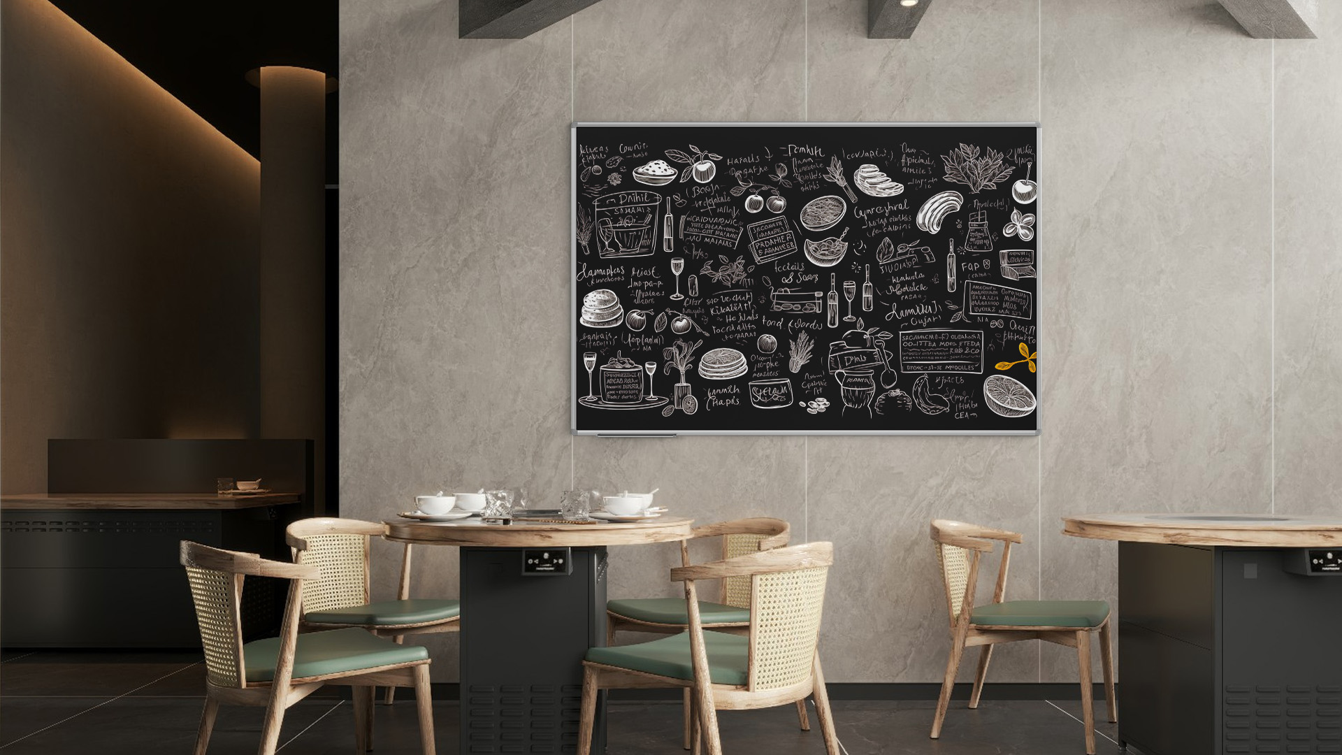 Schwarze magnetische Kreidetafel mit Alurahmen Premium EXPO 180x120cm – Bild 4