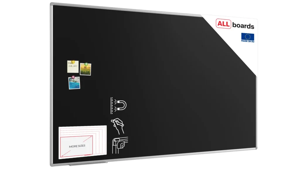 Schwarze magnetische Kreidetafel mit Alurahmen Premium EXPO 200x120cm