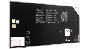 Schwarze magnetische Kreidetafel mit Alurahmen Premium EXPO 240x120cm