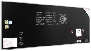 Schwarze magnetische Kreidetafel mit Alurahmen Premium EXPO 300x120cm