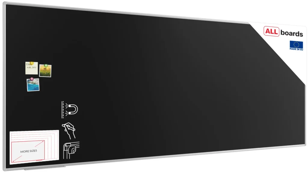 Schwarze magnetische Kreidetafel mit Alurahmen Premium EXPO 300x120cm