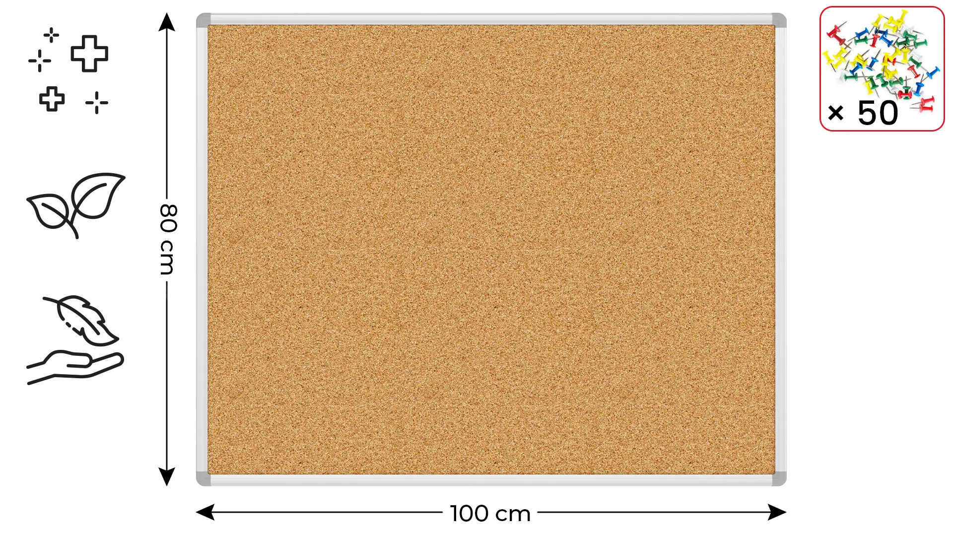 Pinnwand mit Alurahmen 100x80cm – Bild 2