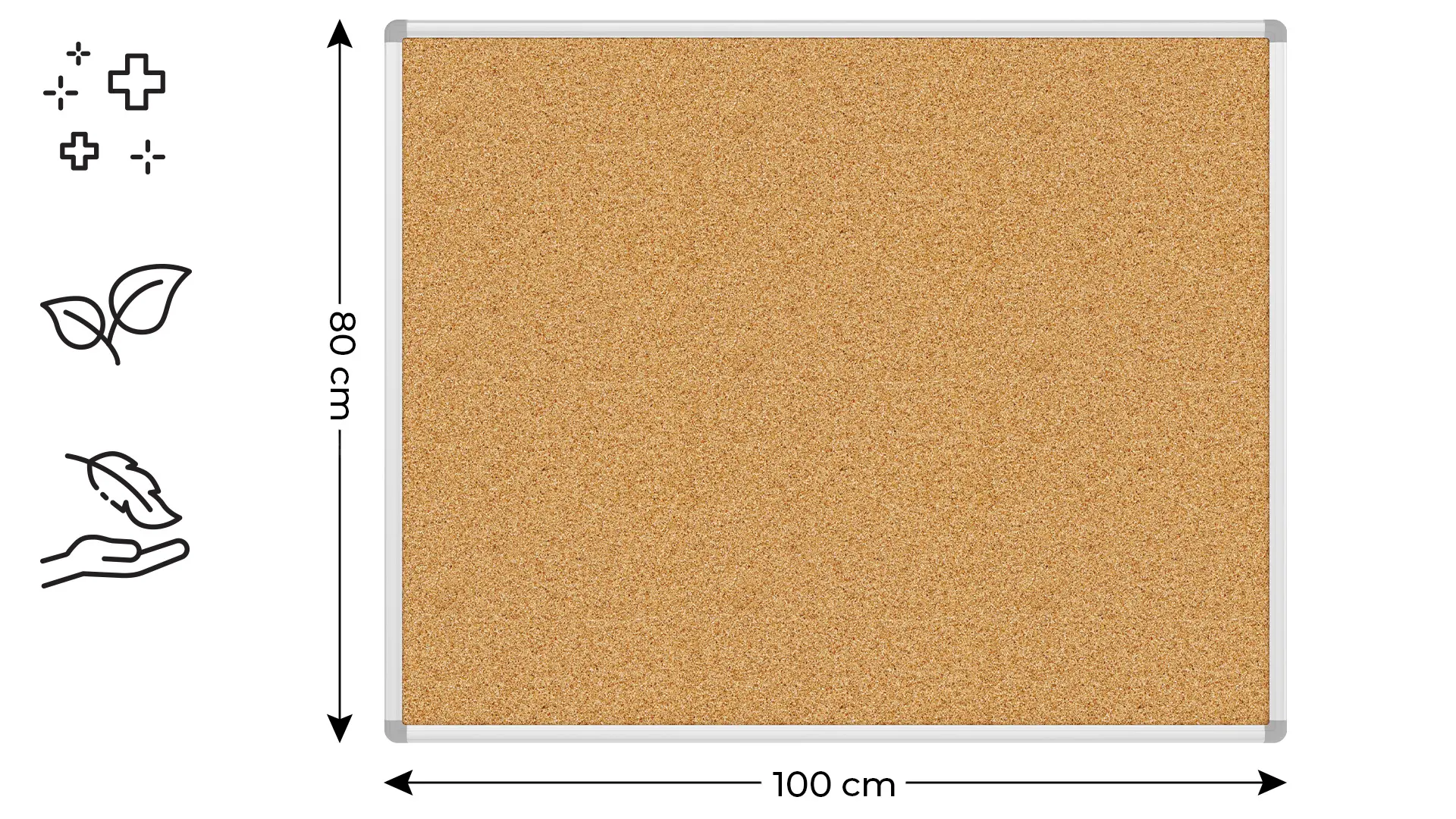 Pinnwand mit Alurahmen 100x80cm