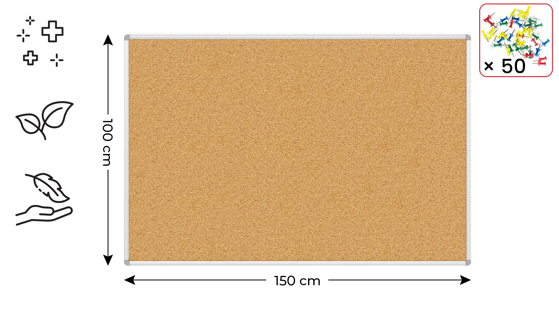 Pinnwand mit Alurahmen 150x100cm – Bild 2