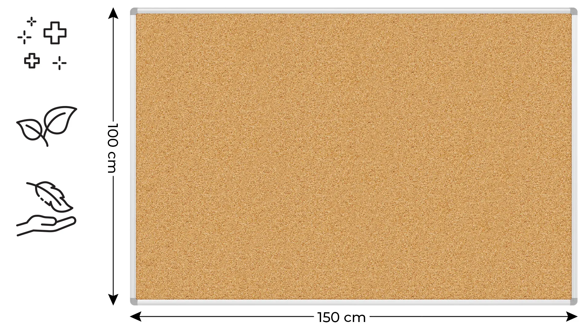 Pinnwand mit Alurahmen 150x100cm