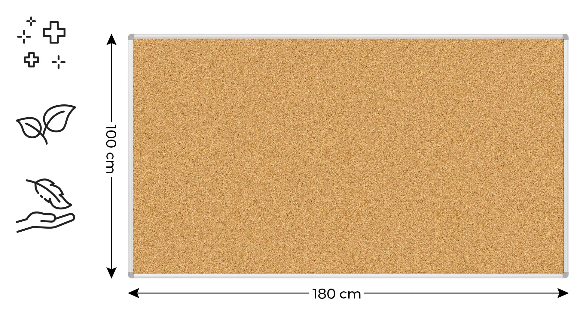 Pinnwand mit Alurahmen 180x100cm