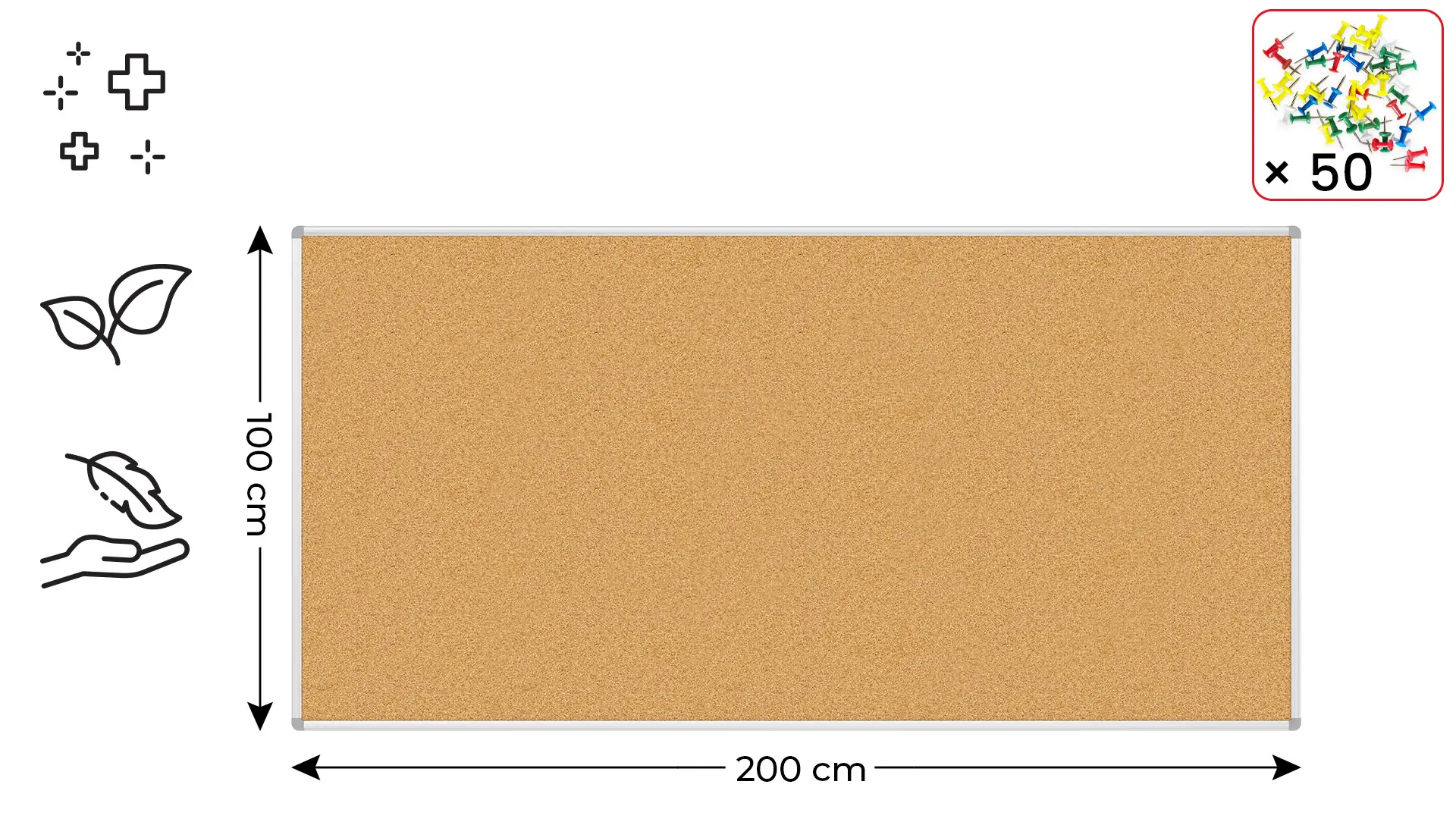 Pinnwand mit Alurahmen 200x100cm – Bild 2