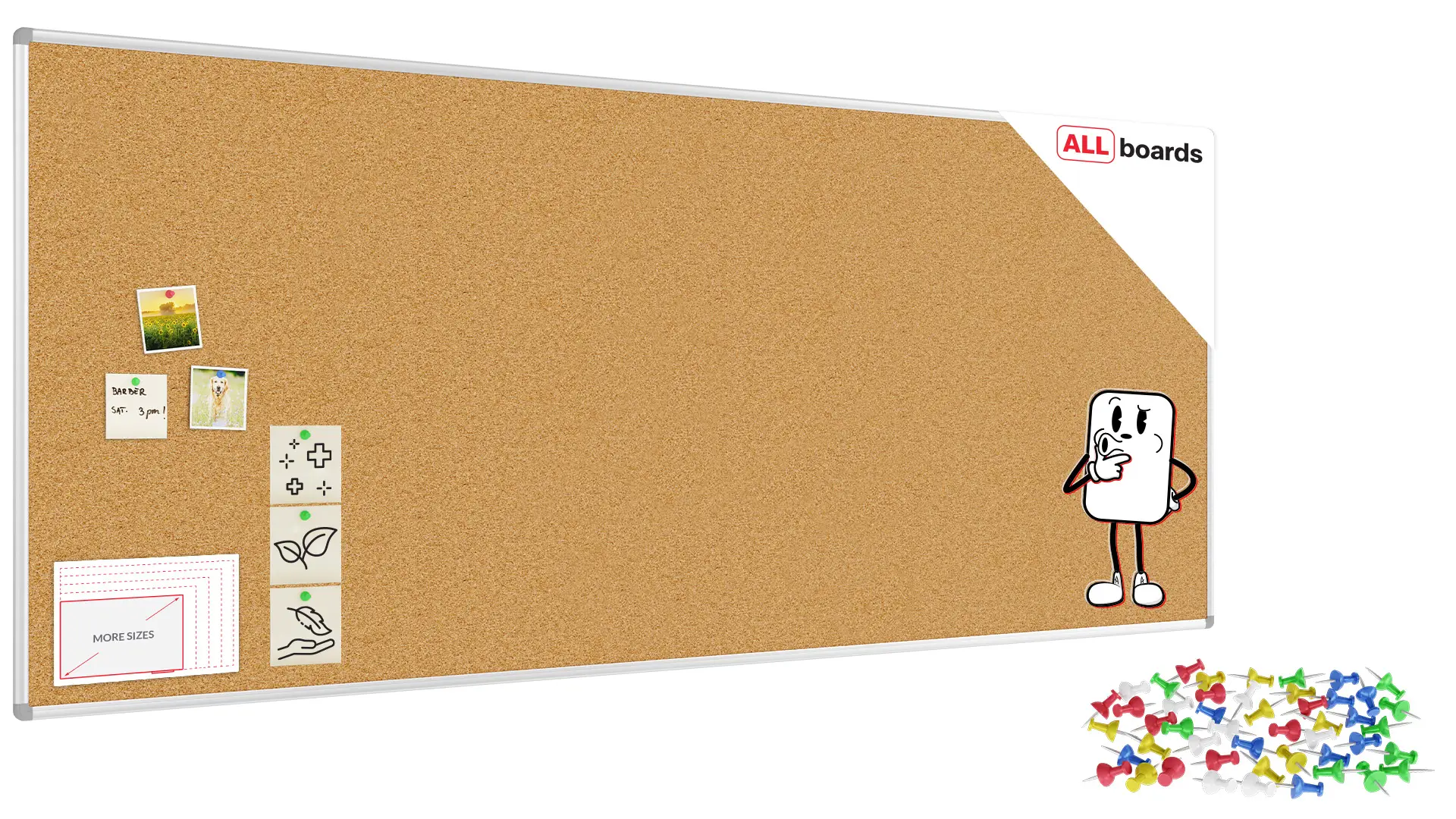 Pinnwand mit Alurahmen 240x100cm