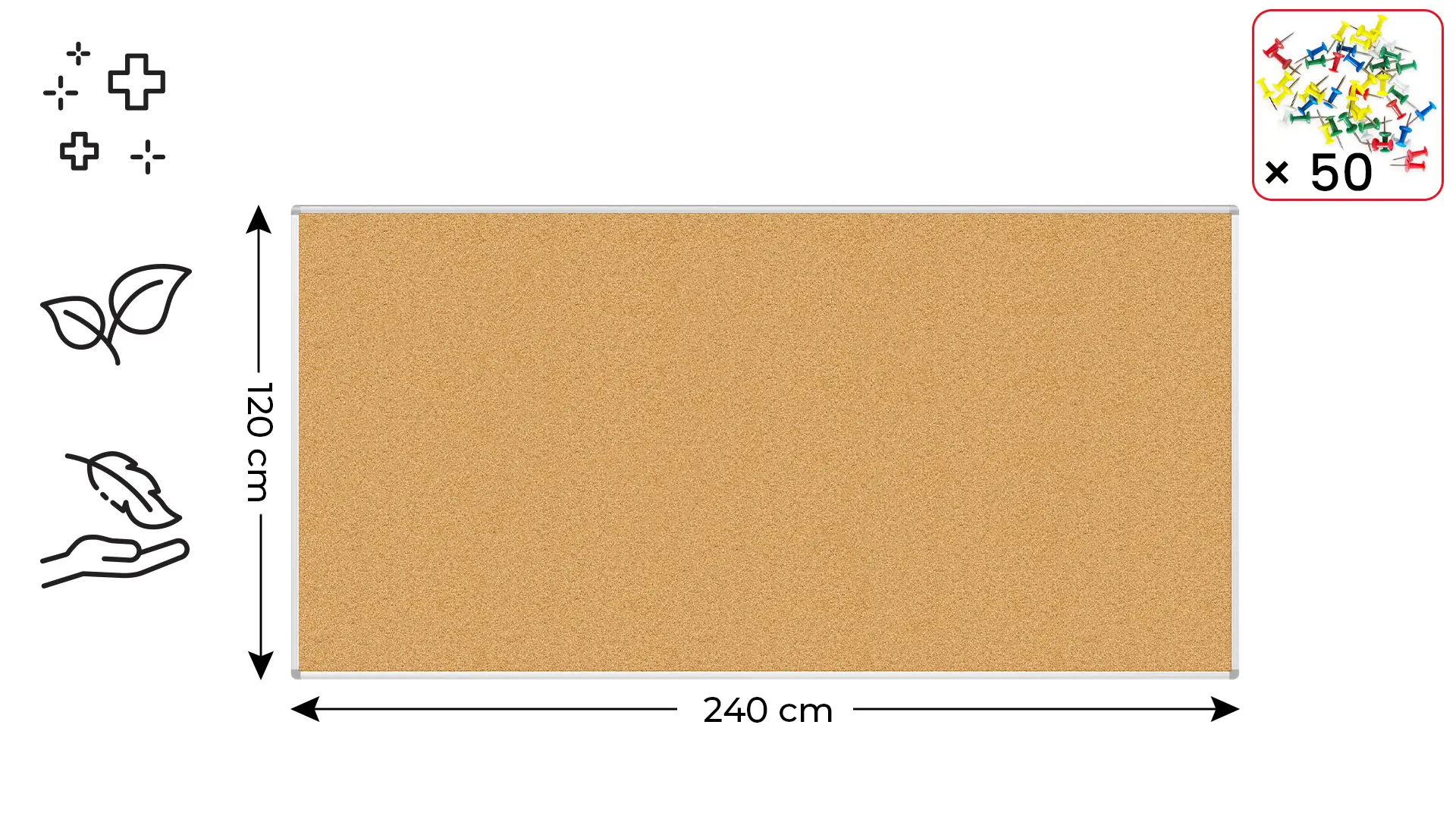 Pinnwand mit Alurahmen 240x120cm – Bild 2
