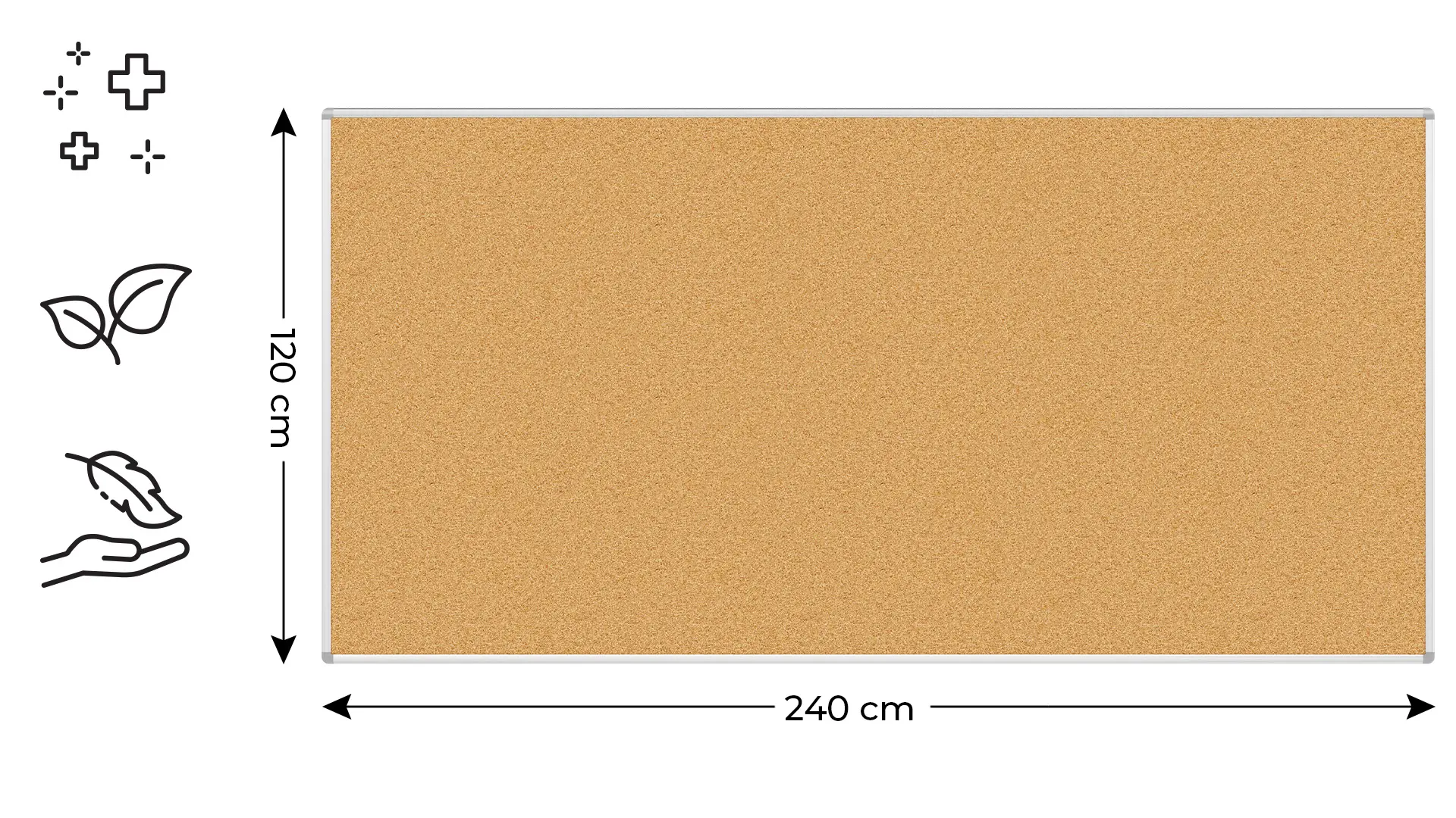 Pinnwand mit Alurahmen 240x120cm