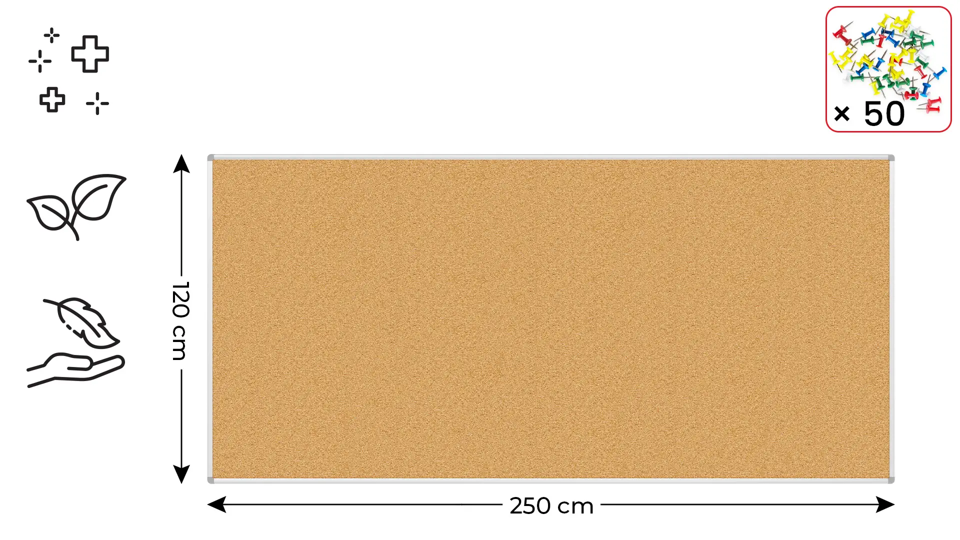 Pinnwand mit Alurahmen 250x120cm – Bild 2