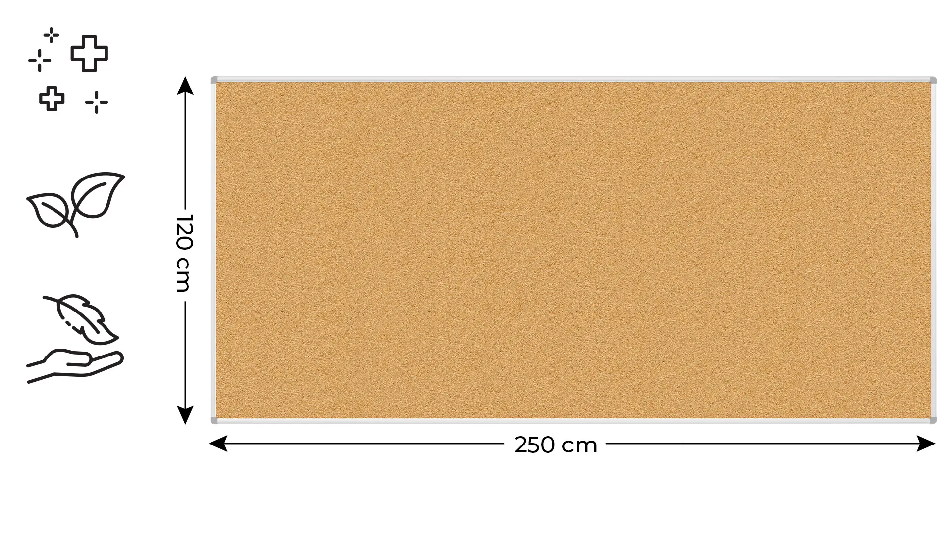 Pinnwand mit Alurahmen 250x120cm