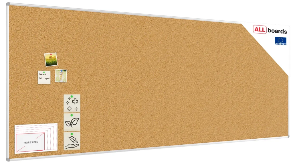 Pinnwand mit Alurahmen 300x120cm