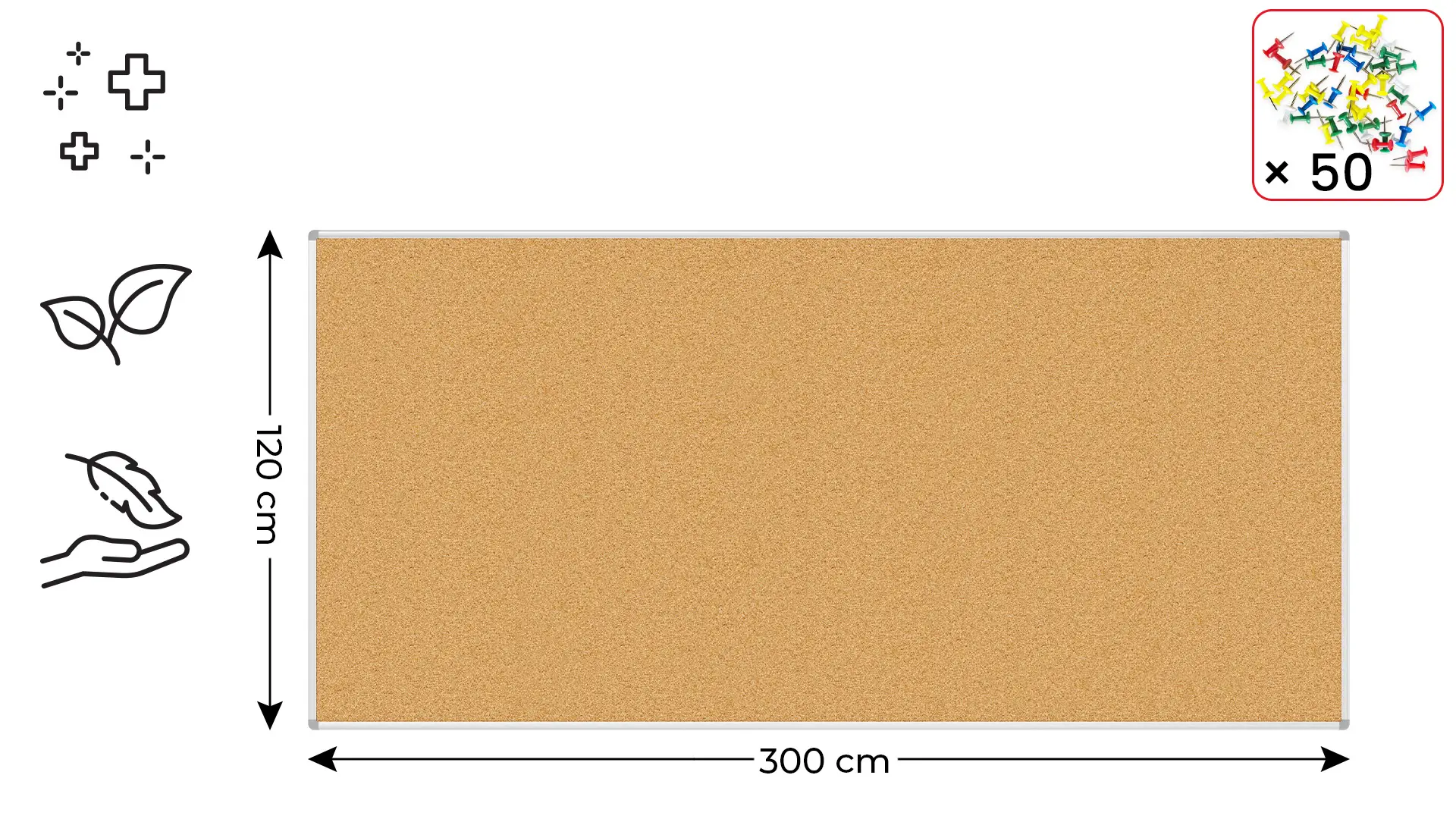 Pinnwand mit Alurahmen 300x120cm – Bild 2