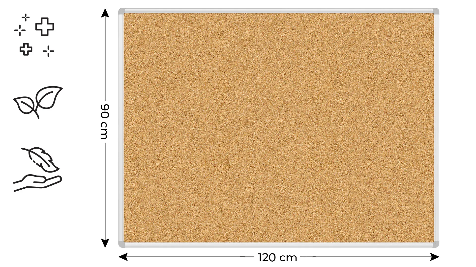 Pinnwand mit Alurahmen 120x90cm