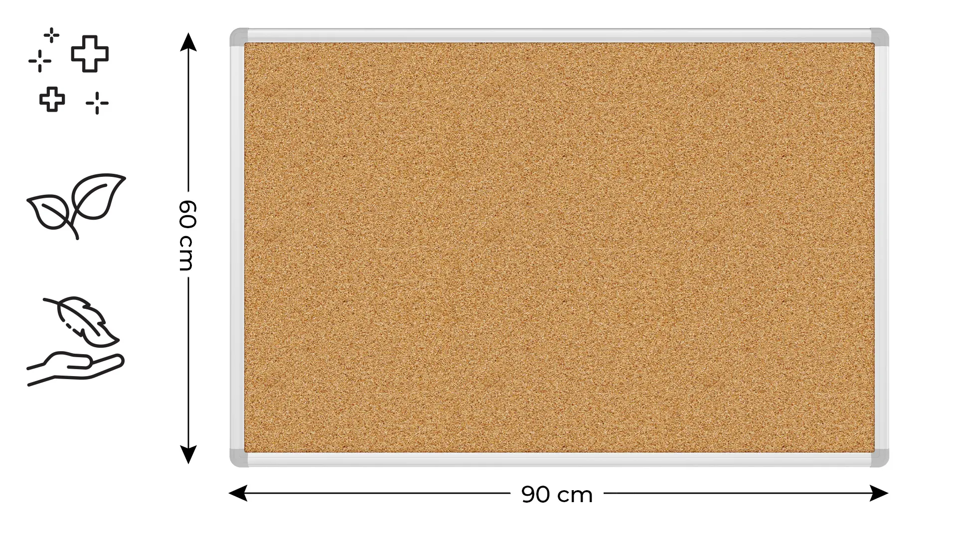 Pinnwand mit Alurahmen 90x60cm