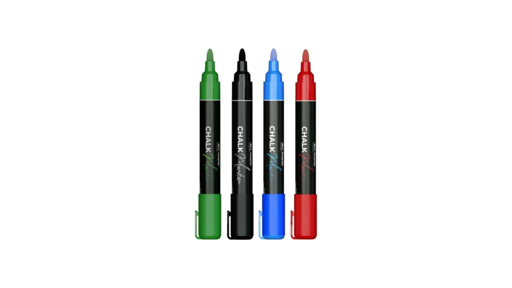 Kreidemarker-Set: grün, schwarz, blau, rot