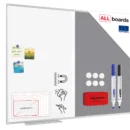 Kombitafel Whiteboard und Grau Filz-Pinnwand mit Alurahmen 120x90cm