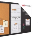 3-in-1-Kombitafel: Whiteboard, Kreide (magnetisch) und Kork, 60x40 cm