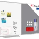 Kombitafel Whiteboard und Grau Filz-Pinnwand mit Alurahmen 90x60cm