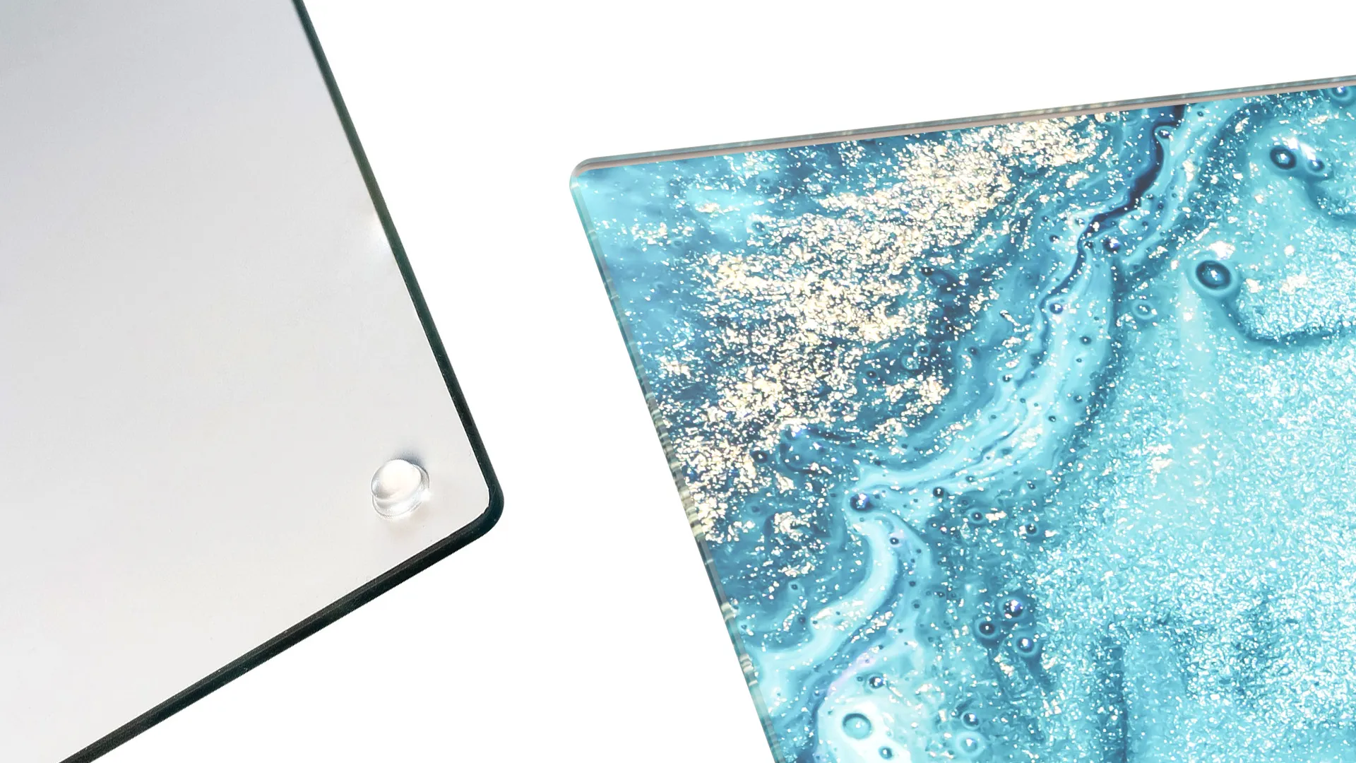 Schneidebrett aus Glas - BLAU UND GOLD 30x20 cm – Bild 5