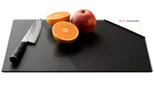 Glas Herdabdeckplatte Schneidebrett SCHWARZ CLASSIC BLACK 30x40 cm Multi-Platte Arbeitsplatte Herdschutz Deko für Küchen Gehärtetes