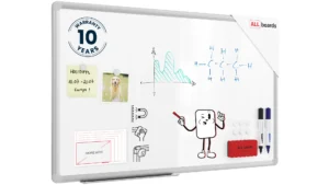 Magnetisches Whiteboard 80x50cm - PREMIUM EXPO Alurahmen + GRATIS