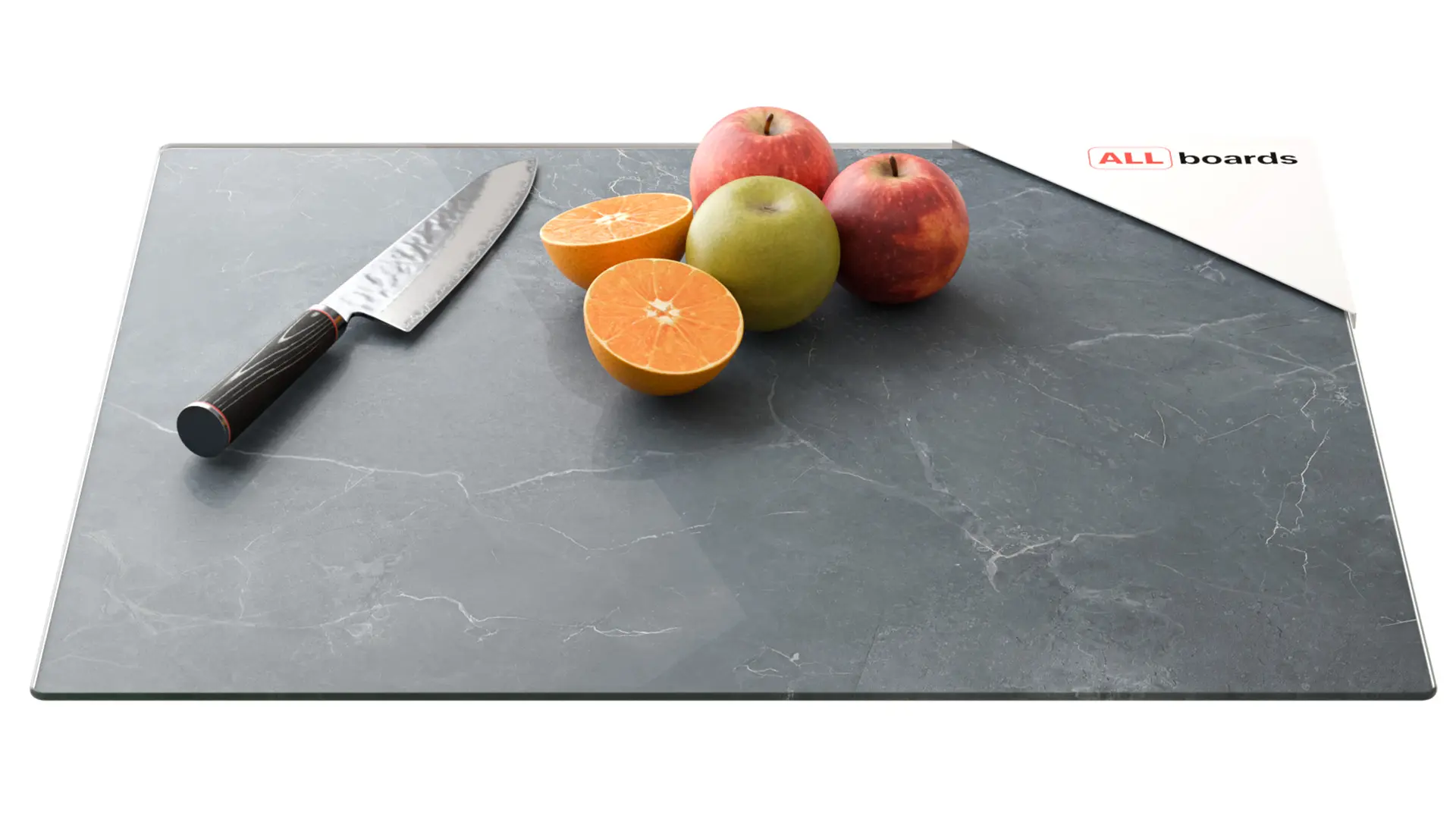 Glas Herdabdeckplatte Schneidebrett ANTHRAZIT MARMOR 52x60 cm Multi-Platte Arbeitsplatte Herdschutz Deko für Küchen Gehärtetes