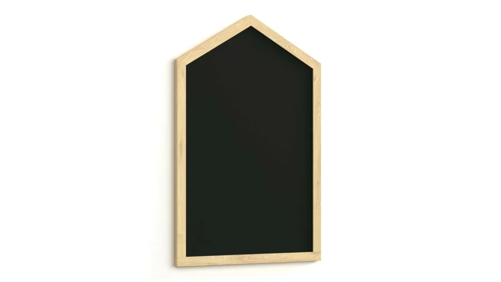 Magnetische Kreidetafel im Hausform mit Holzrahmen, 90x60cm