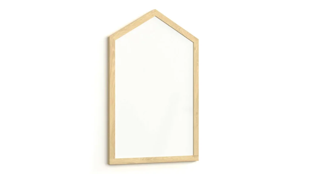 Magnettafel – Magnetisches, trocken abwischbares Whiteboard in Form eines Hauses, mit Holzrahmen